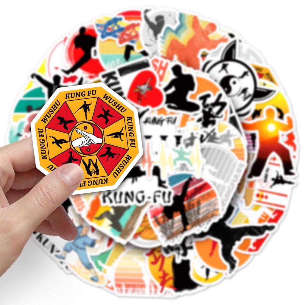 50 Kung Fu Graffiti Stickers: Cool Chinese-Style Decorations for Phone Cases & Suitcases
