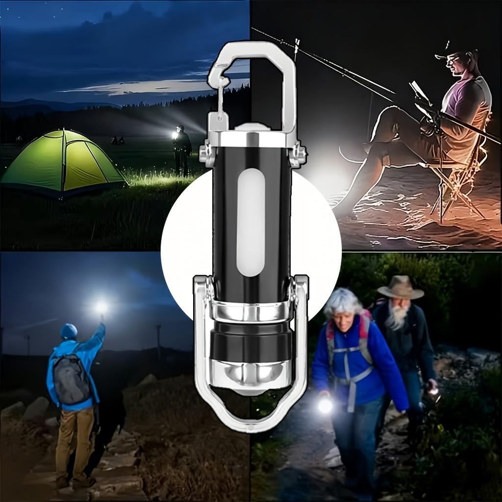 Mini Portachiavi EDC Multifunzionale Torcia Lavoro COB Portatile Ricaricabile Luce di Emergenza Adatta per Camminare Escursionismo e Uso Interno