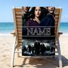 1pc Twilight Beach Towel with Custom Name, Beach/Swimming/Bath/Picnic/Camping Towel, Suitable for Seaside Beaches