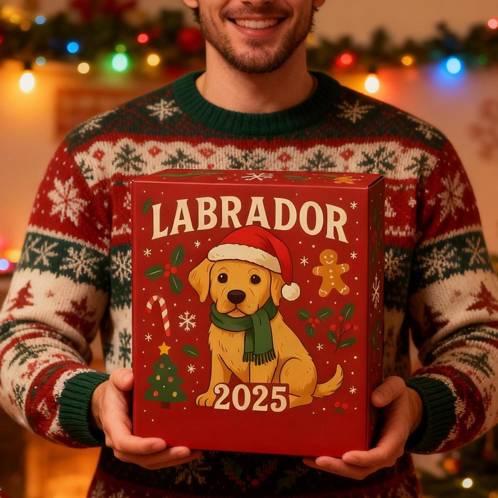 Christmas Advent Calendar 2D Acrylic Labrador New Year Decoration 24 Days Cartoon Dog Ornament Countdown for Xmas Tree Pendant