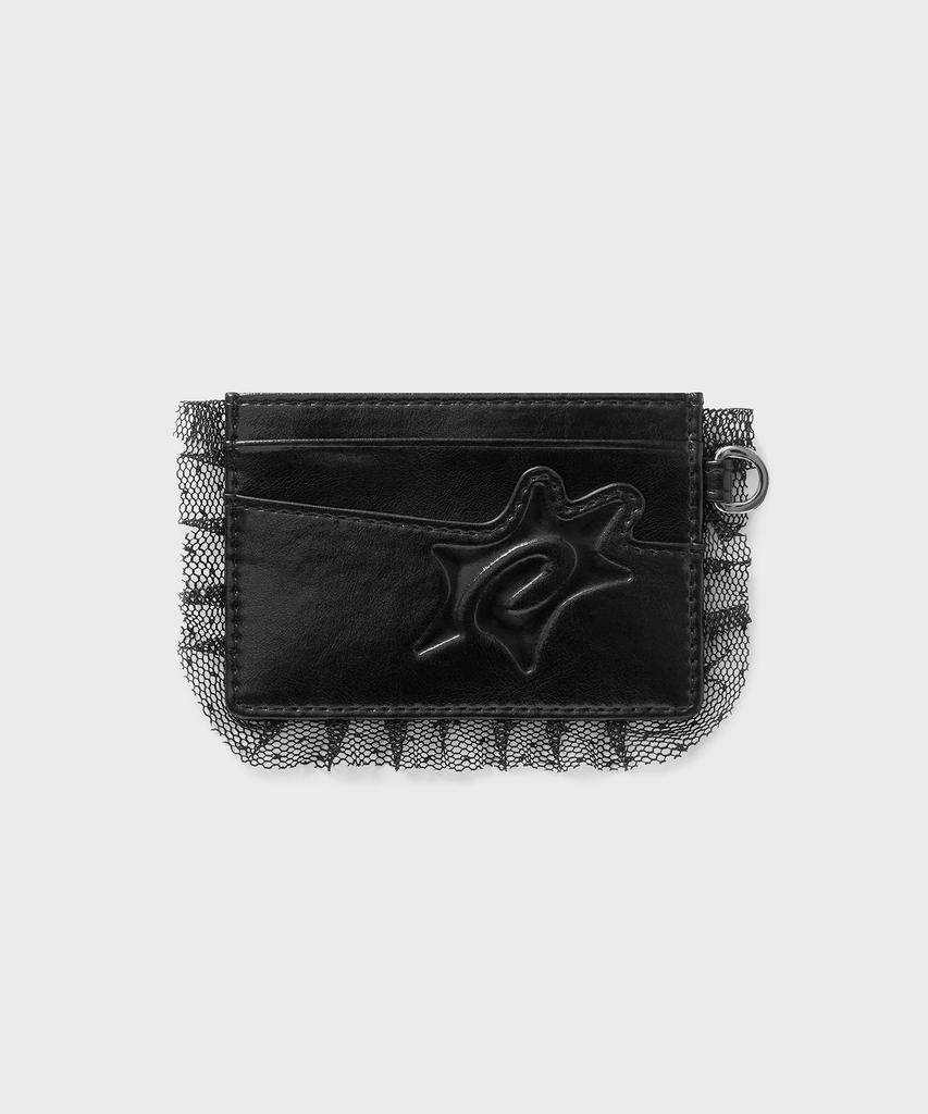 Sunlit Lace Frame Card Wallet (Black)