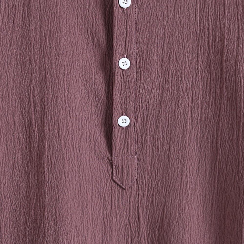 2025 Summer New Men's Short-sleeved Shirt Fashion Casual Loose Comfortable Solid Color Cardigan Lapel Beach Men's Short-sleeved Shirt