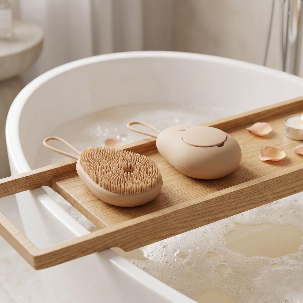 Body Scrubber Refillable Bath Brush Skin-Friendly Massage Brush Body Wash Brush Massage