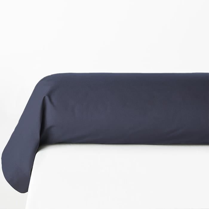 Taie De Traversin - Horizon - 85 X 185 Cm - 100% Coton - Bleu Encre - 57 Fils/cm²