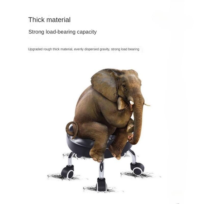 Household Mobile Universal Wheeled Stool Thickened Frame Round Pulley Stool Portable Low Swivel Chair Tool