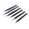 6Pcs Anti-static ESD Tweezers Maintenance Tool Industrial Precision Curved Straight Tweezers Repair Tools Set