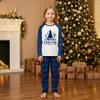 Christmas Print Neck Long Sleeve Long Pants Matching Family Pajama Set for Adults and Kids