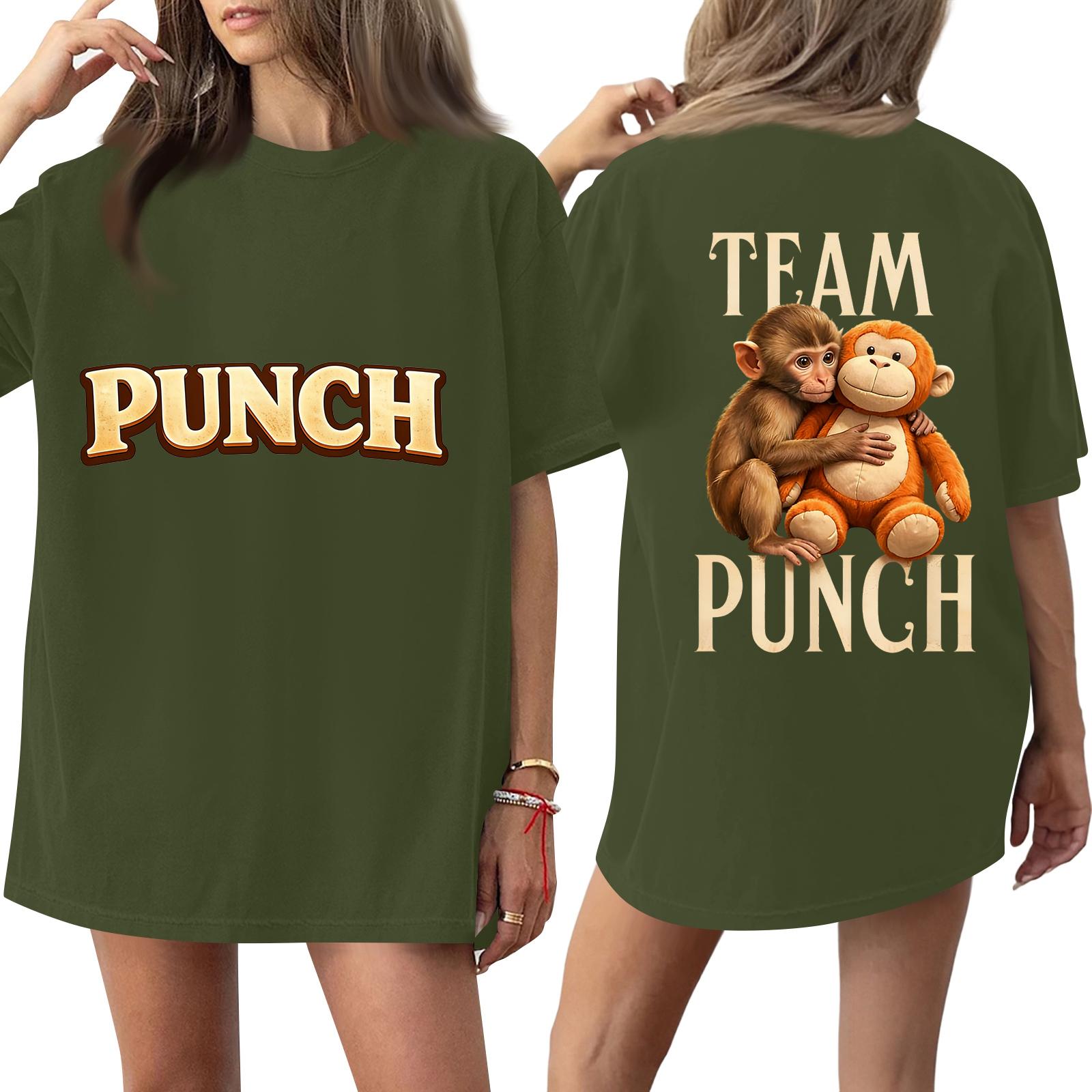 

Women s Casual Fashion Round Neck Monkey Print Short Sleeve T-Shirt Top L армия зеленый