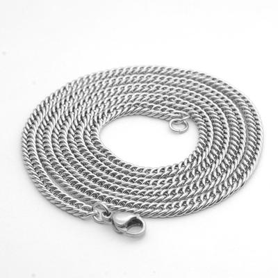 Hip Hop Style Stainless Steel Six Sided Double Layer Grinding Cuban Chain Necklace for Men Women Minimalist Jewelry