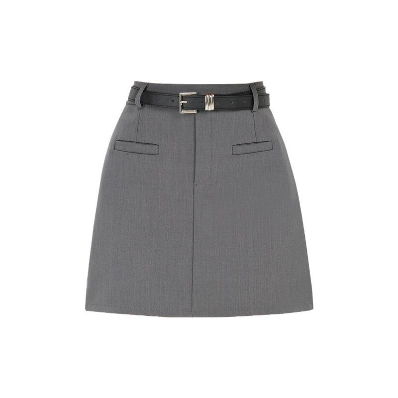 Women's Summer 2024 Black Midi Skirt - High Waist, Slimming, A-Line Design