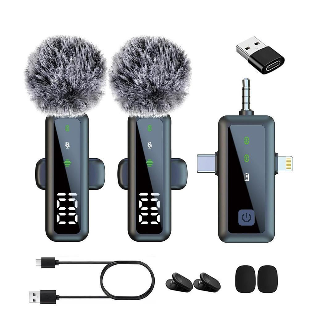 Universal Wireless Lapel Microphone with Noise Reduction for Outdoor Recording and Live Broadcasts