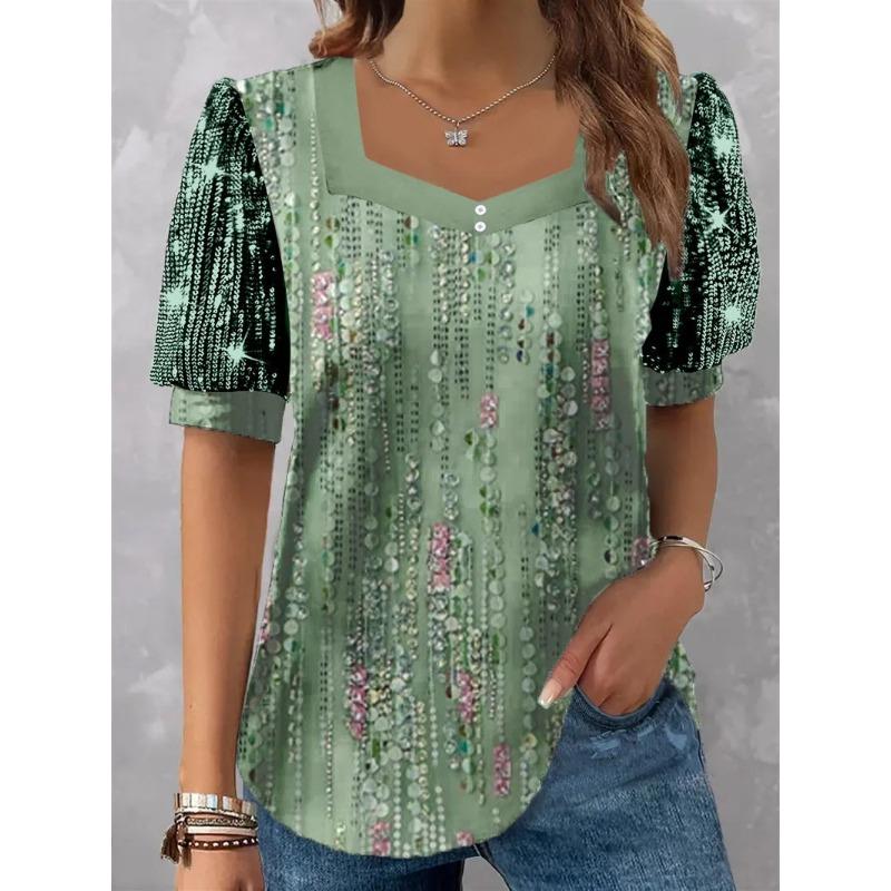 BITCED Women s Fashion Casual Short Sleeve Blouses & Shirts S