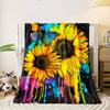 Soft Sunflower Print Lightweight Blanket - Perfect for Travel Camping & Cozy Naps | Durable Flannel Fabric