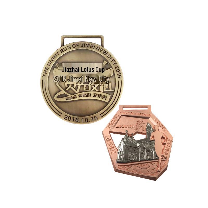 Niestandardowy Medal ze Stopu Cynku Złocony na Wydarzenia Kolarskie i Biegowe