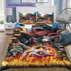 Giant Monster Ape Creature Fire Battle Scene Print 3‑Pieces Duvet Cover Set Fantasy Bedding Without Pillow Core or Comforter