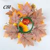 Pillar Candle Holder Autumn Fall Rings Wreaths, Artificial Maple Leaf Ring for Berry And Pumpkin Decor Holder, Thanksgiving Halloween Home Party Table