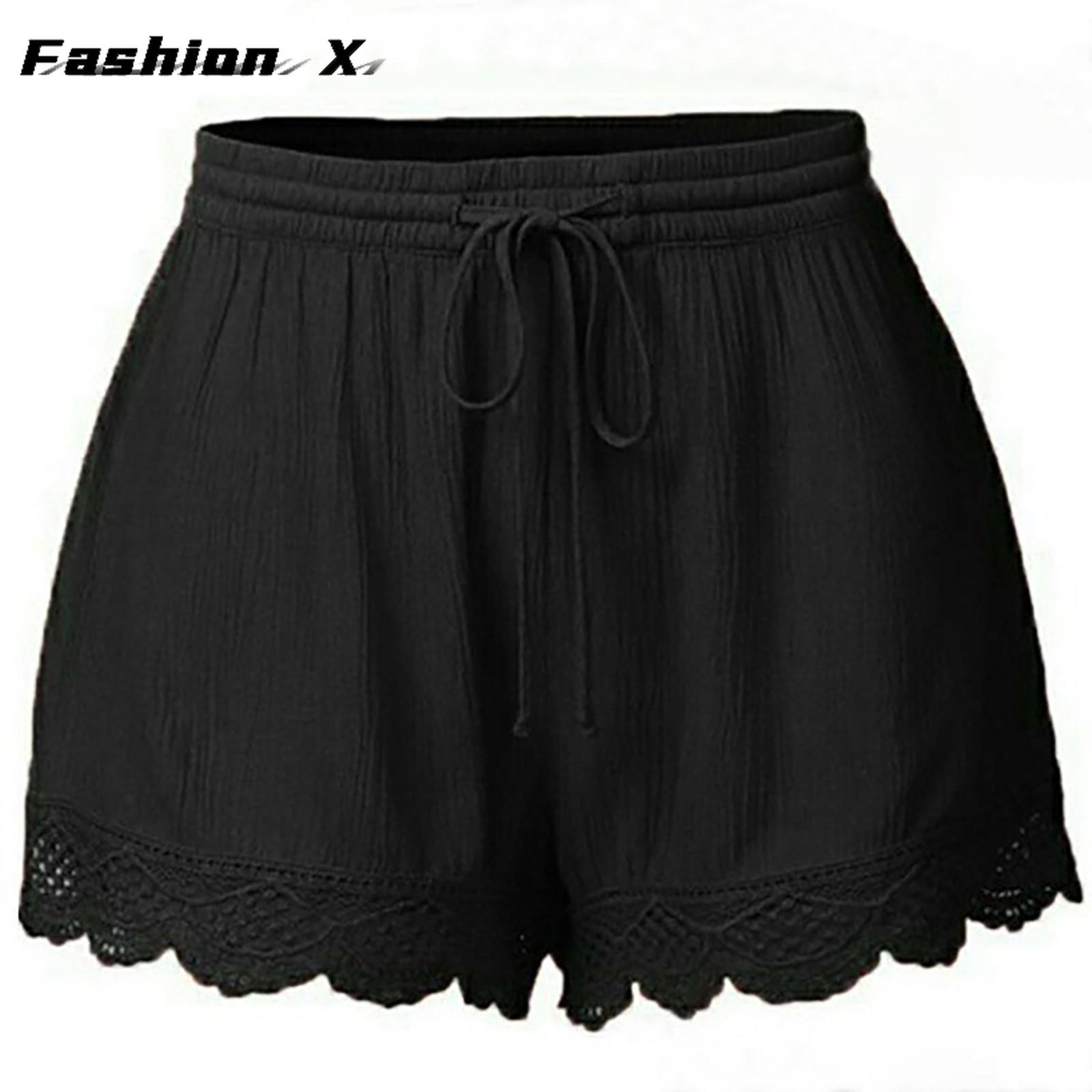 

Модные женские шорты, кружевные спортивные штаны для йоги больших размеров, леггинсы XXXXL чёрный