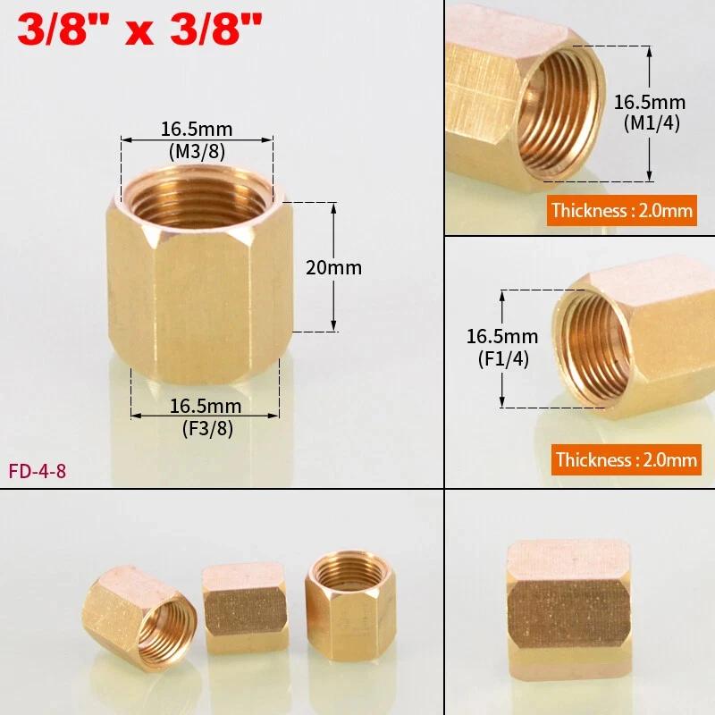 1~10pcs Brass Female Reducing Sleeve 1/8" 1/4" 3/8" 1/2" 3/4" 1" BSP Female Thread Hex Pipe Fitting For Water Fuel Gas