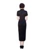 Republic of China style jacquard satin cheongsam new Chinese daily slim retro literary and artistic style 1011 new dress summer daily