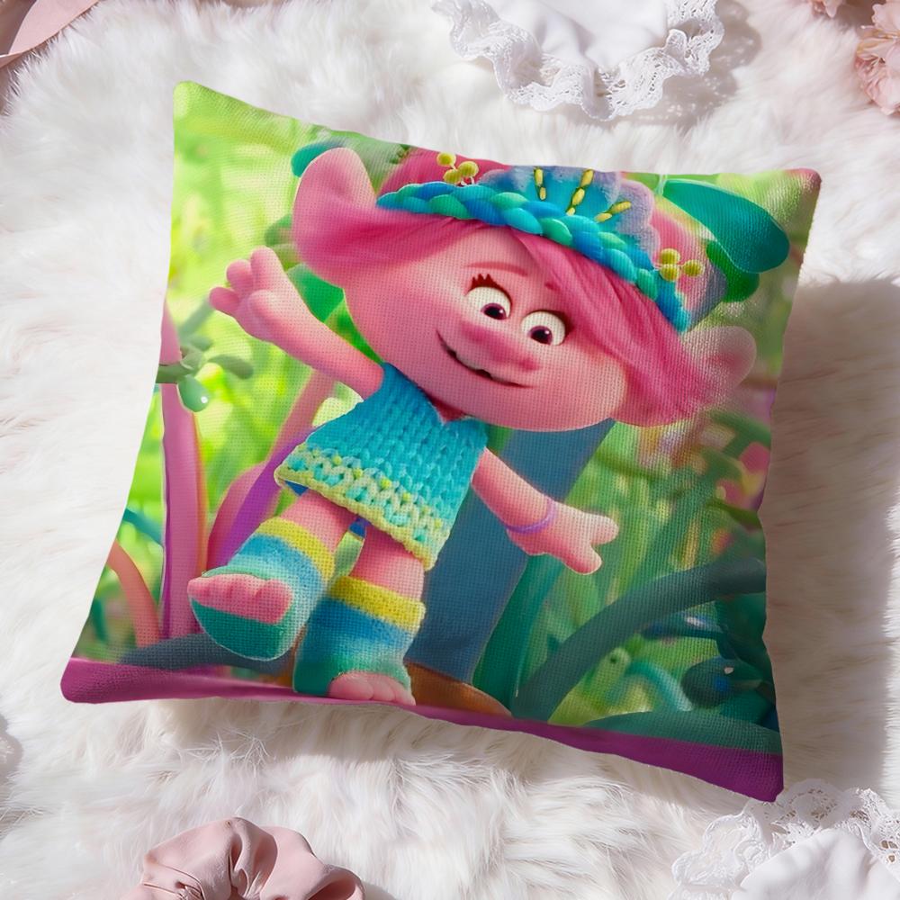 Trolls cute Cushion Cover Premium Comfort Reversible Pillow Cove -Two in One Design for Any Room & Car Interior