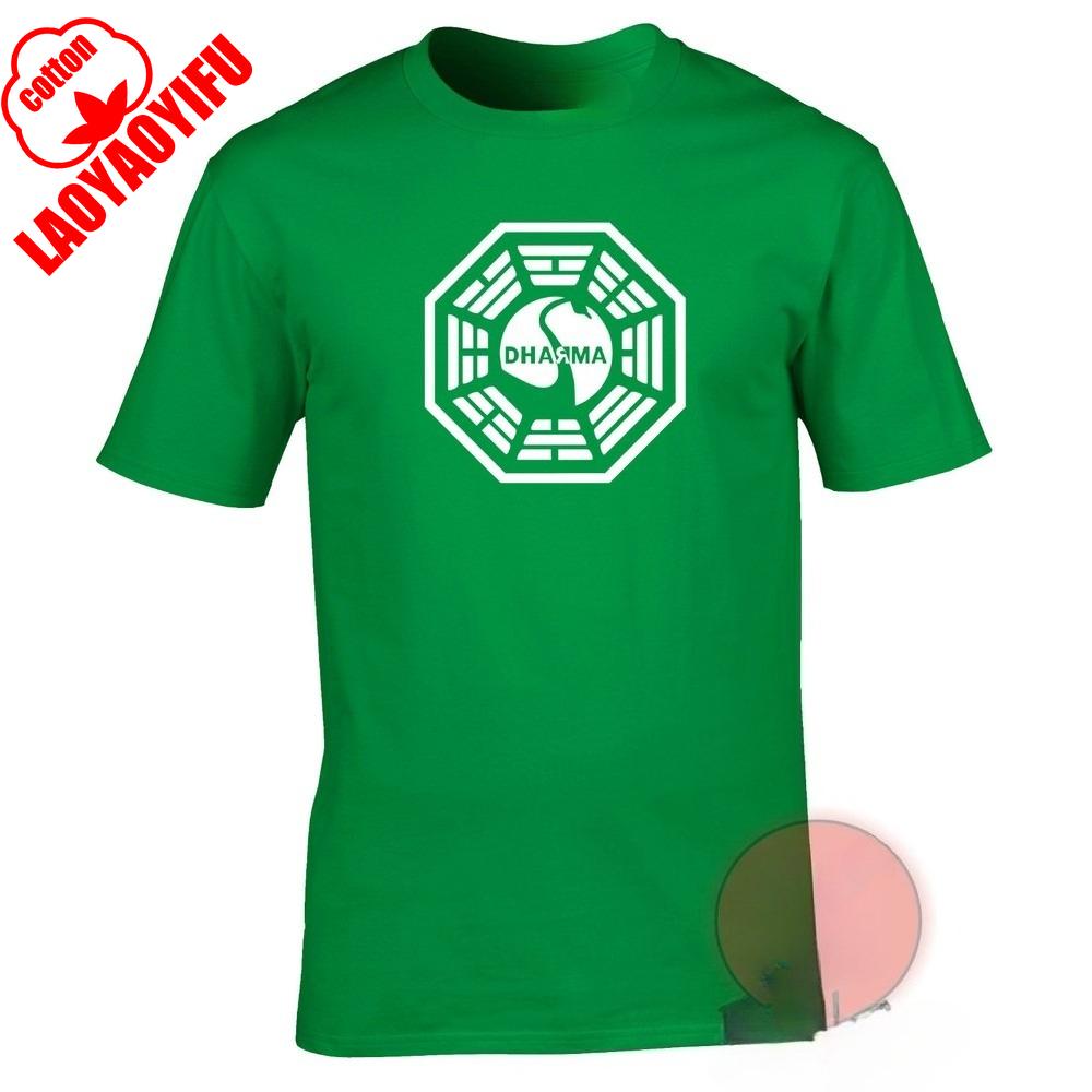 Dharma Initiative Swan Logo T-shirt Lost Tv Series Retro Coolness Summer Breathable Camisetas Nostalgia Retro Street Fashion Top