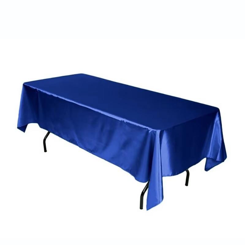 Tablecloth 1PCS Hotel Banquet Wedding Scene Solid Color Rectangular Silk Satin Cloth Table High-end Decoration