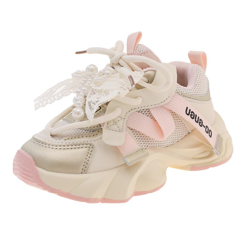 Herbst 2025 Mädchen Perlen-Sneakers - Prinzessinnenschuhe mit weicher Sohle für mittlere und große Kinder