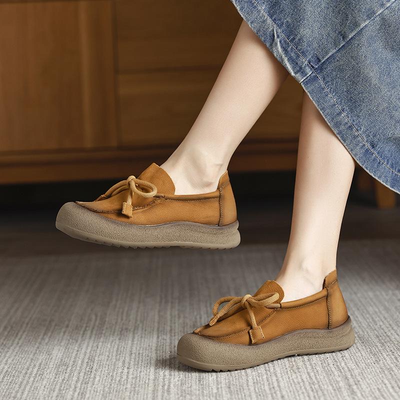 

Модная GKTINOO 2025 Обувь из натуральной кожи Женские балетки Летняя женская однотонная обувь на мягкой подошве Женские слипоны лоферы 41