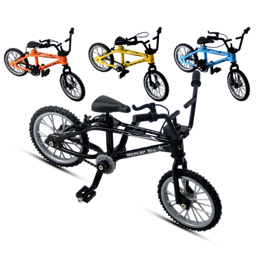 Orange mini finger die cast bicycle model