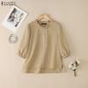 Women Casual Round Neck Summer Half Sleeve Blouse