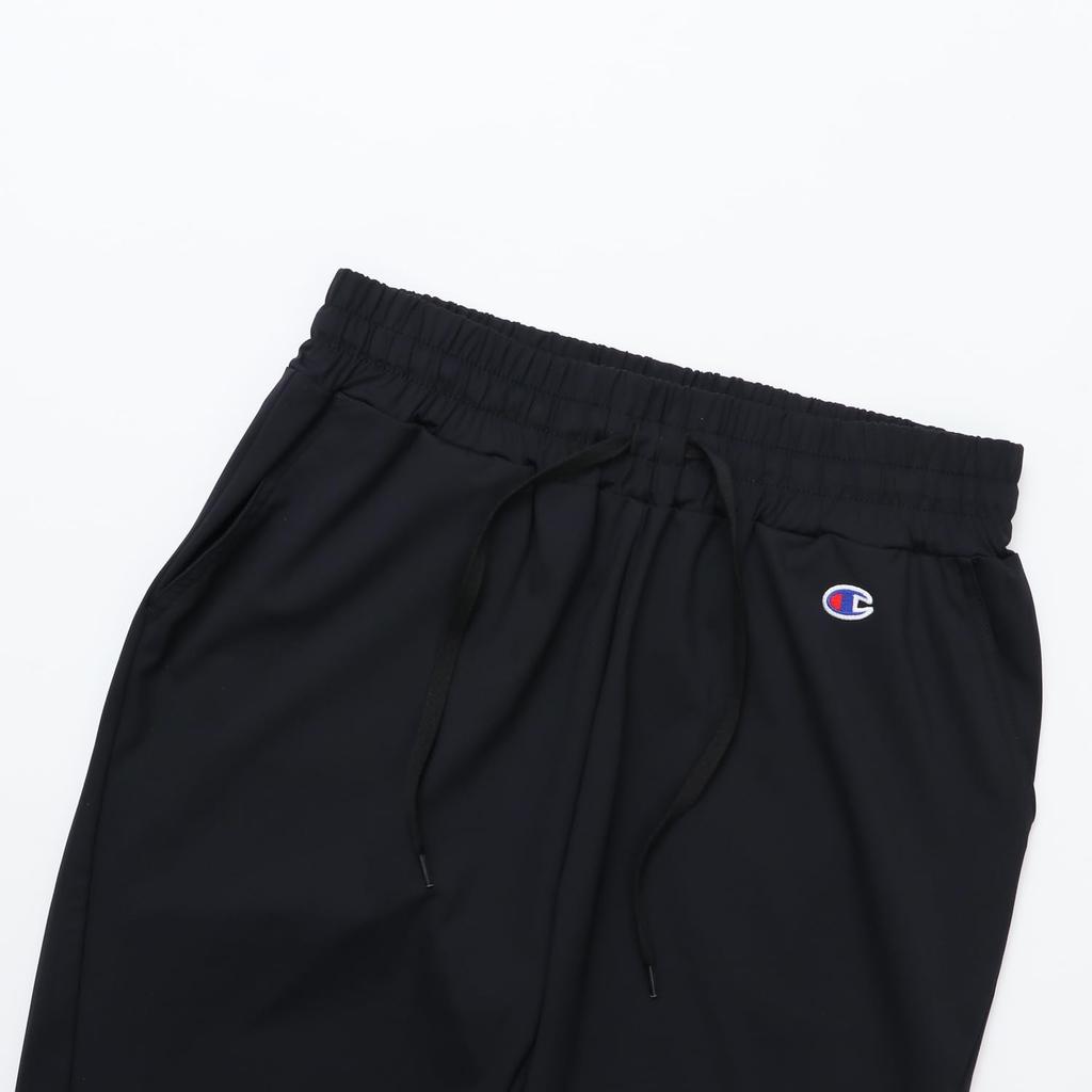 Champion Cropped Tech UV Logo Pants, Weave® (CW-BS204), Women's, Black, Quick-Drying, Stretch, Protection, One-Point
