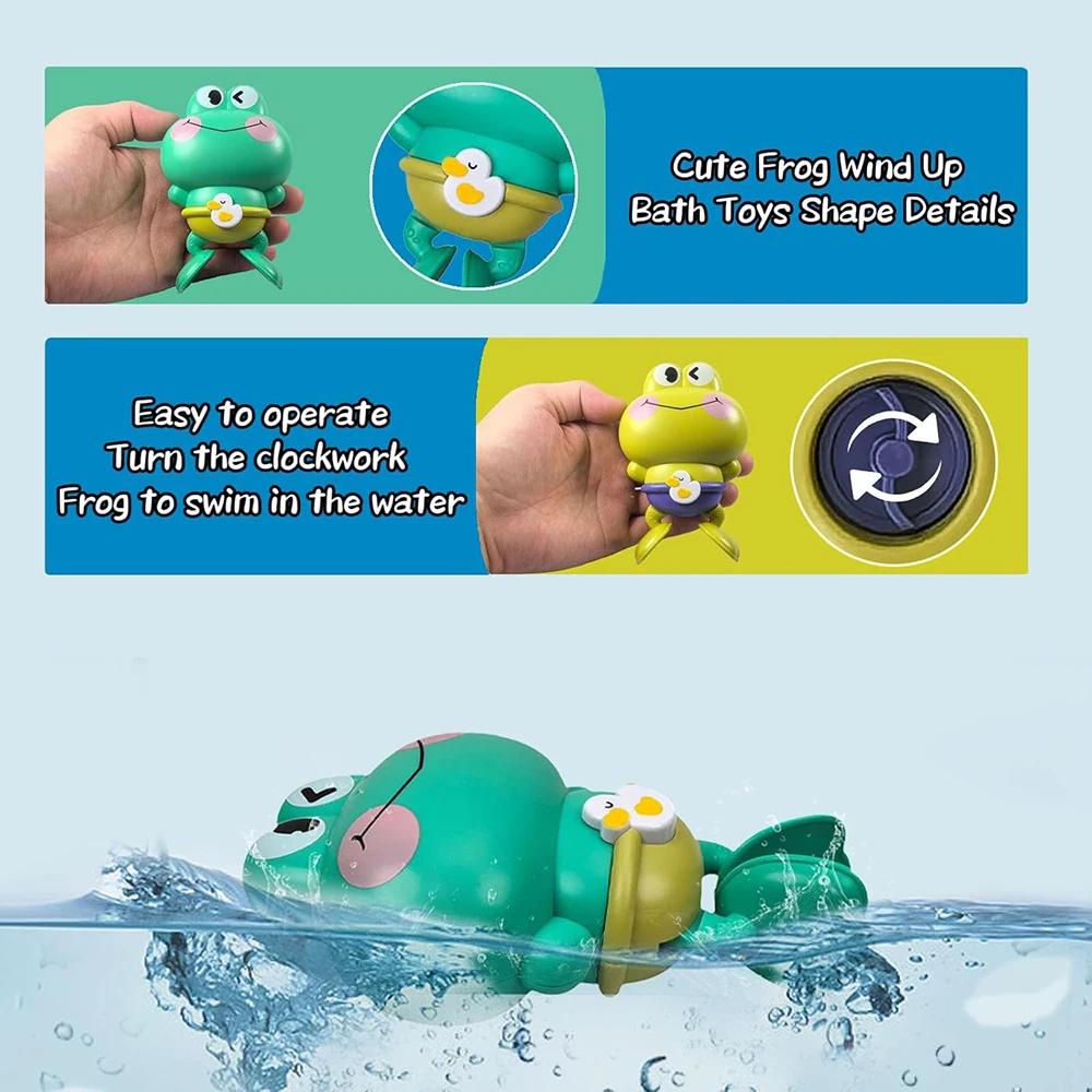 Children's bath toys - Clockwork frogs that float and swim