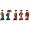 Asian Statue 9 Inch Ornament Collectible Figurine Japanese Kimono Geisha Doll for Entrance Bookshelf Bedroom Table Cabinet
