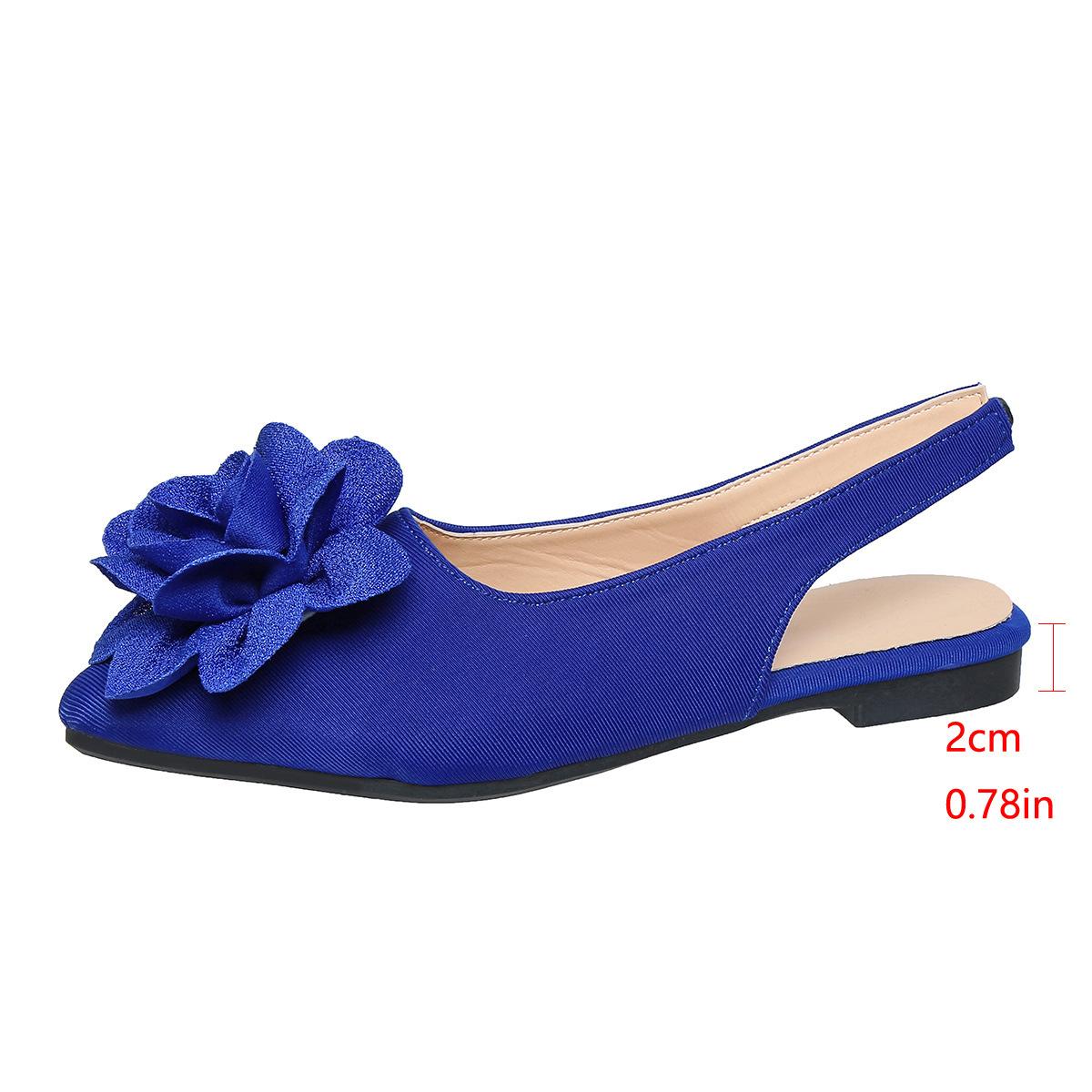 

Модные классические сандалии с большим цветком и острым носком женские 2025 лето плоский каблук легкая обувь женская удобная повседневная леопардовая обувь 43 королевский синий
