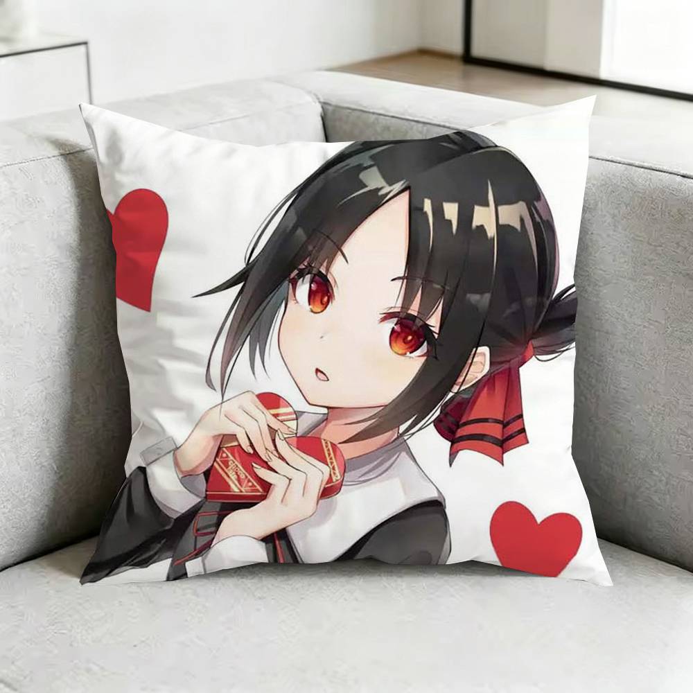 Kaguya Sama Love is WWar Pillow Case Square DoubleSided Sofa Cushion Cover Bedroom Bedside Pillow Gift