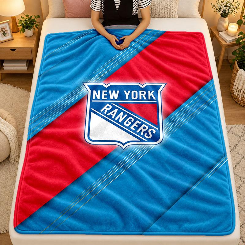 Flannel BlanketNew York Rangers Warm Soft Throw Blanket for Indoor Sofa Bed Living Room Use
