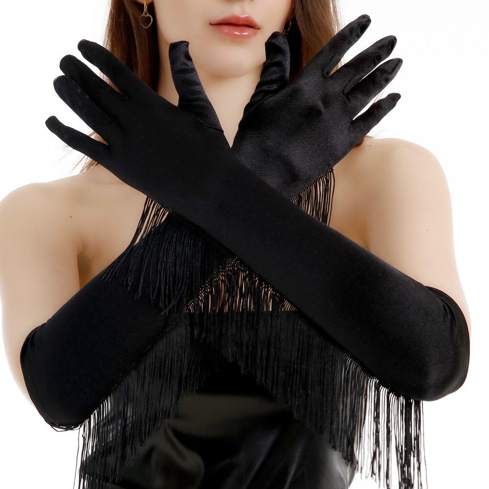 Musical Lady Long Gloves Stretch Stage Dance Mittens Costume Fringe Tassel Gloves  Girls