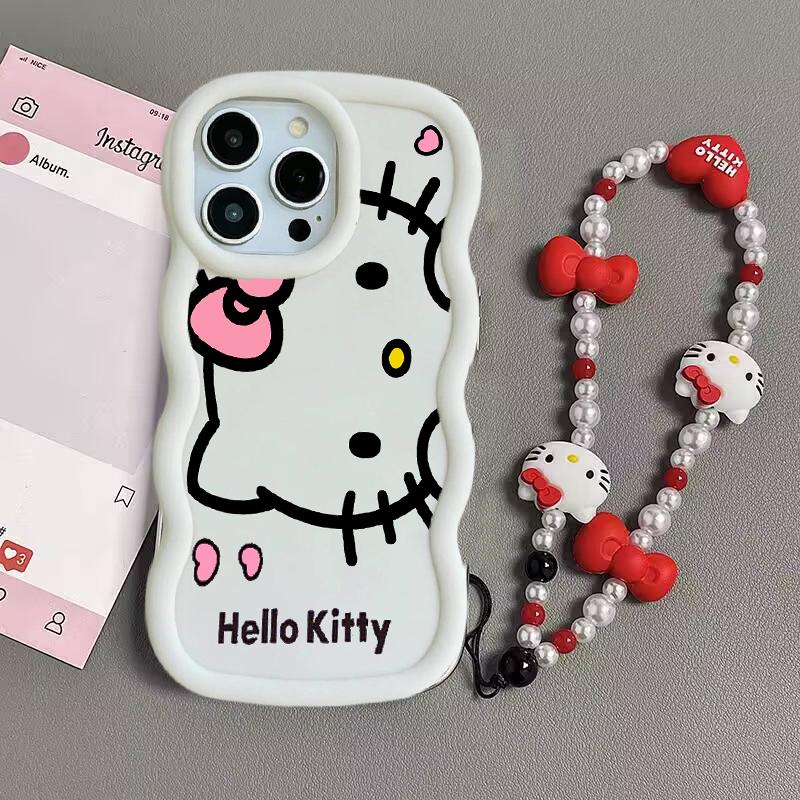 Pink Line Hello Kitty Chain Casing For Huawei Honor 400 Lite Pro 90 Lite X9A X9B X8A X8C X8B X8 X7A X7B X5C 5G INS Sanrio Case