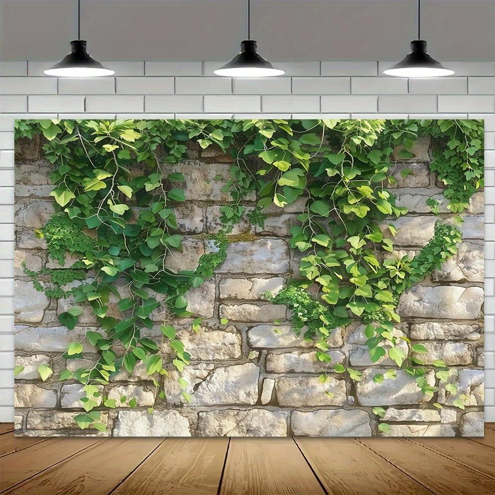1 piece brick wall natural plant background banner suitable for birthdays holidays parties multiple sizes to choose from