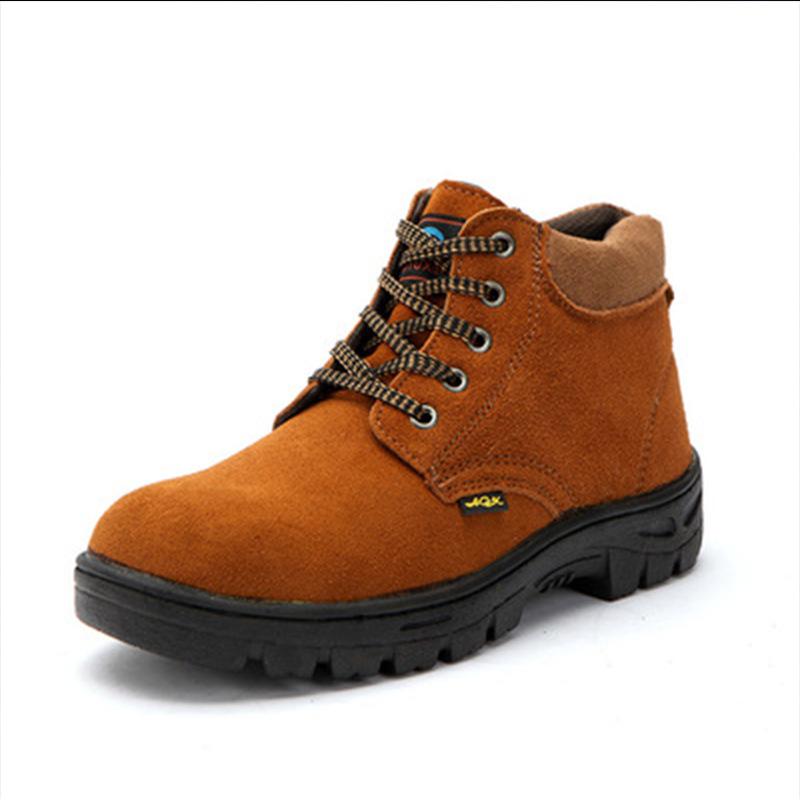 Sicherheitsschuhe mit hohem Knöchel Herren Herbst und Winter Wildleder Anti-Quetsch- und Durchtrittsichere Stahlkappe Sicherheitsschuhe Schutzzschuhe