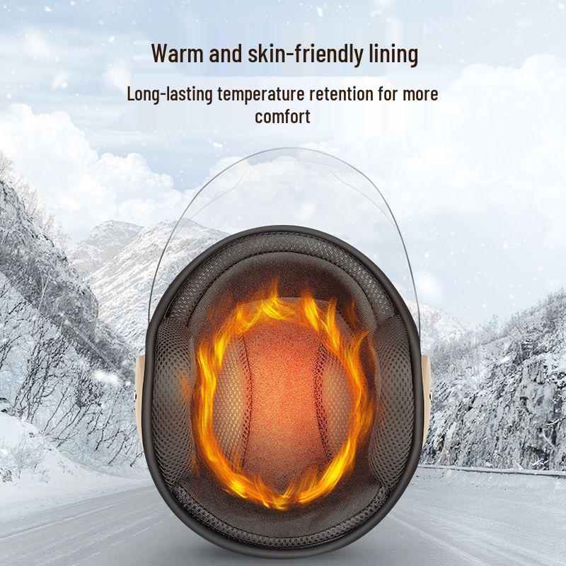 Certified Electric Vehicle Unisex Autumn/Winter Motorcycle Helmet - Lightweight, Warm, Cold Protection