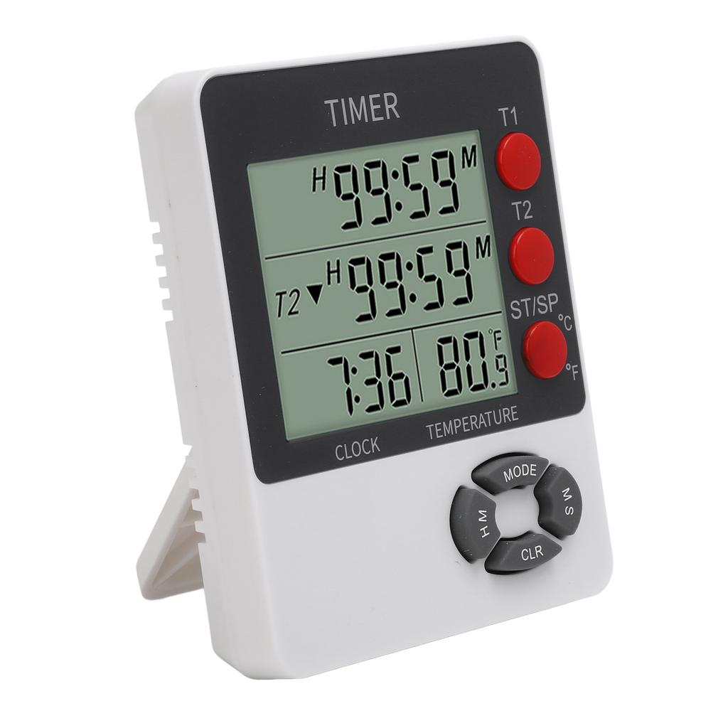 Timer Large LED Display Temperature Measurement Digital Countdown Countup Timer Clock for Cooking Exercise Baking