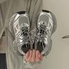 New thick-soled silver dad shoes, male and female couples to increase orgasm, summer high-end versatile sports shoes