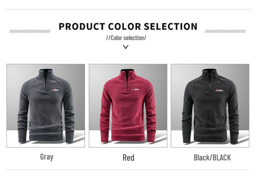 Polar Fleece Pullover: European & American Winter Sweatshirt, Elastic Casual Sports Top with Velvet Base Layer