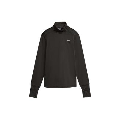 Run Micro Fleece 1/2 Zip Solid Color Casual Stand Collar Long Sleeve Sweatshirt Women Sweatshirt Black 524600-01