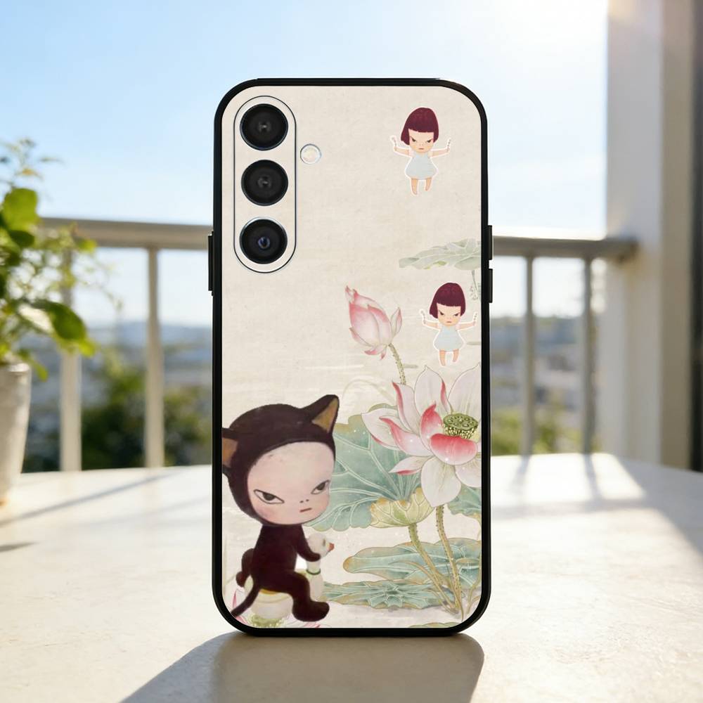 Cute Y-Yoshitomo Nara Phone Case For Samsung A73,72,71,53,52,51,22,91,80, Soft Black Cover