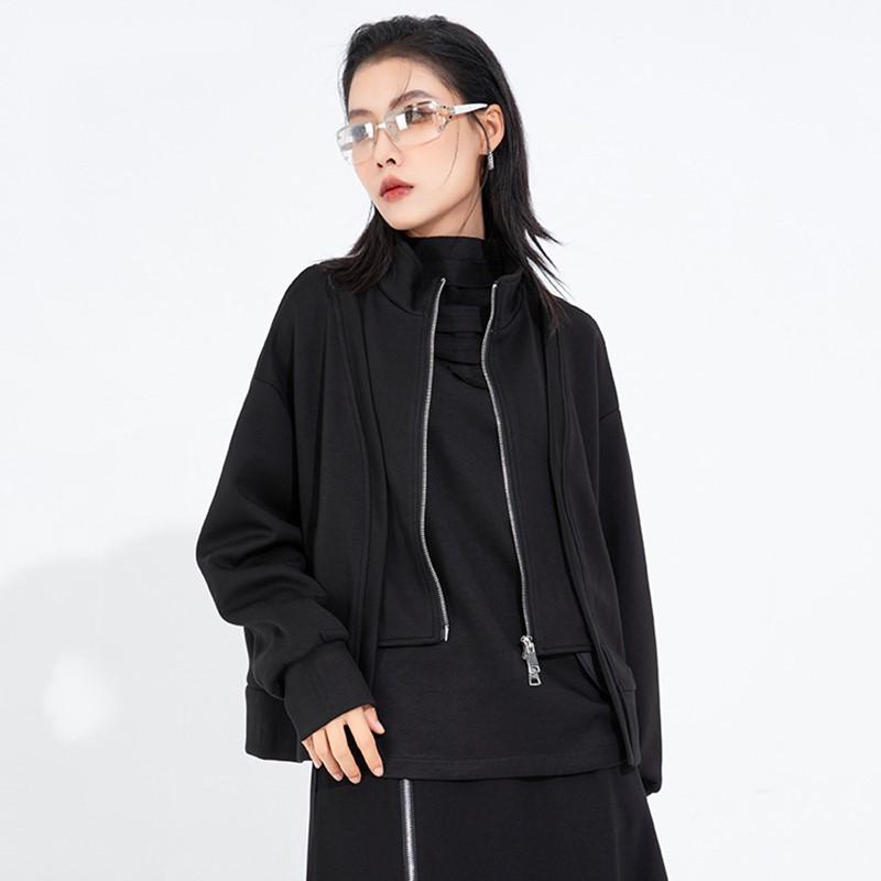 long sleeve Plus size Black Cotton jaket causal loose spring autumn winter women Jacket Coat