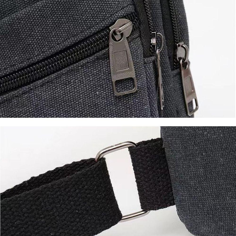 Large Capacity Men Chest Bag High Quality Light Weight Canvas Chest Pack Spatial Layering Sling Bag