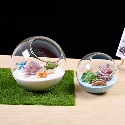 Decorative Bauble Glass Terrarium For Weddings For Christmas 20cm Decorative Succulent Container Open Mouth Design