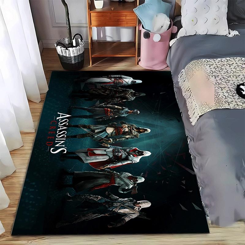 

Futuristic Battle Scene Rug with Dynamic Characters Suitable for use as an anti-slip game mat for living room and bedroom sofas 40x60cm( 15x23in )